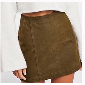 Free People Modern Femme Vegan Suede Mini Skirt Size 6